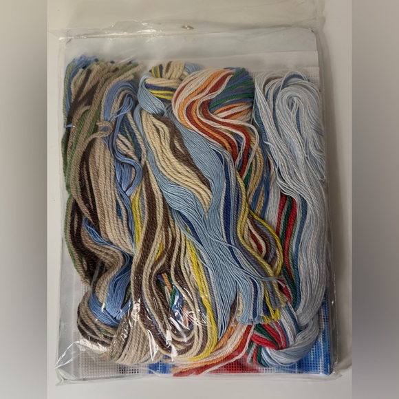 Dimensions Beach Chair Trio Needlepoint Kit. Finish in a Frame or as a Pillow. - Picture 2 of 3